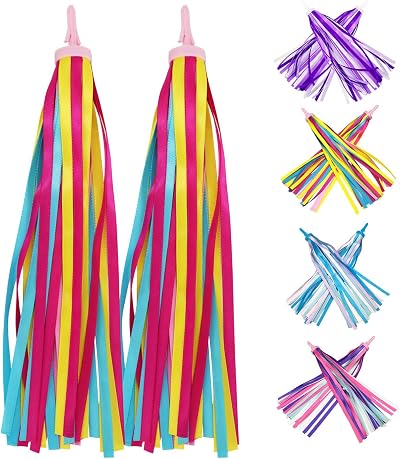PLATT Kid's Bicycle Handlebar Streamers Colorful Ribbons Tassel 1Pair