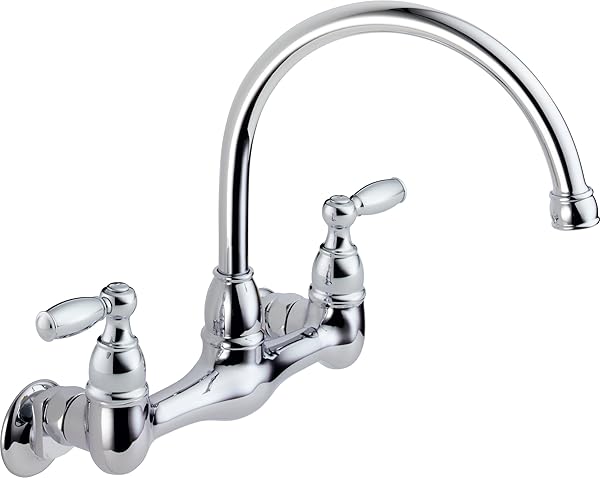 Peerless Küchenarmatur mit 2 Griffen, Wandmontage, Chrom P299305LF