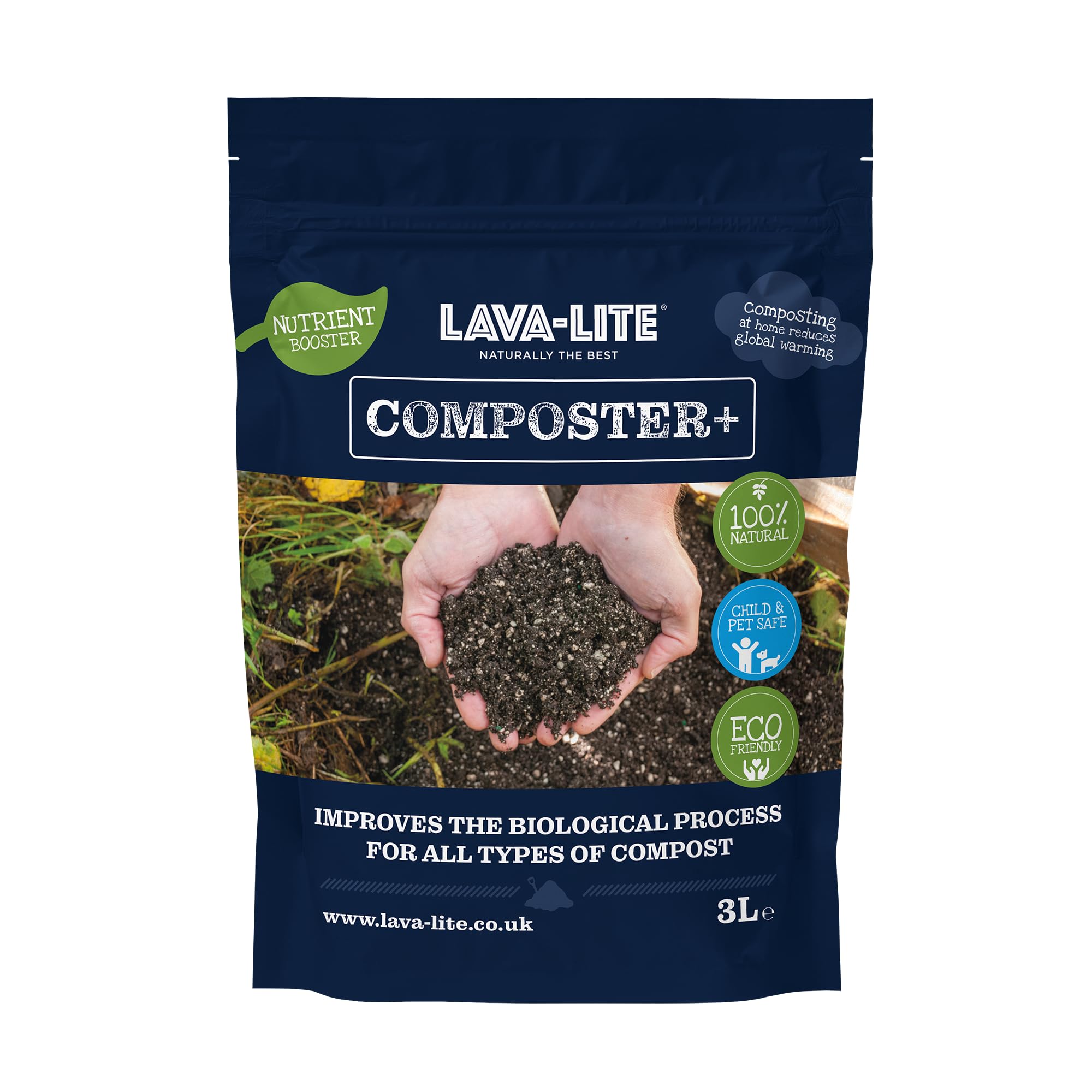 Lava-Lite Composter+ (3 Litres) Organic Compost Maker & Activator, Uses Natural Beneficial Bacteria to Speed up the Composting Process, Suitable for All Compost Bins (3 Litres)