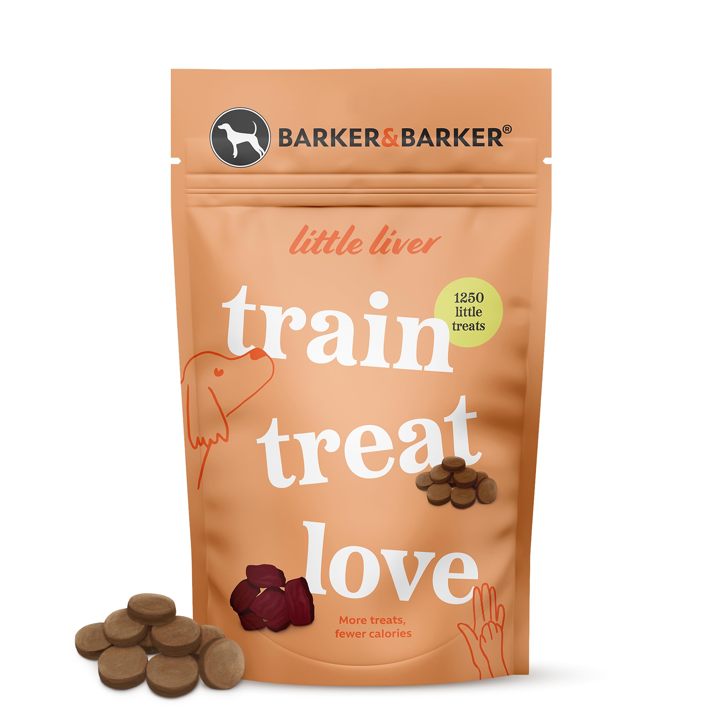 Barker and Barker Little Liver Dog Training Treats - 1250 Tasty & Healthy Treat Pack - Grain Free, Low Calorie, High in Protein & B Vitamins, No Artificials - 100% Human-Grade for Puppies & Small Dogs — image 1