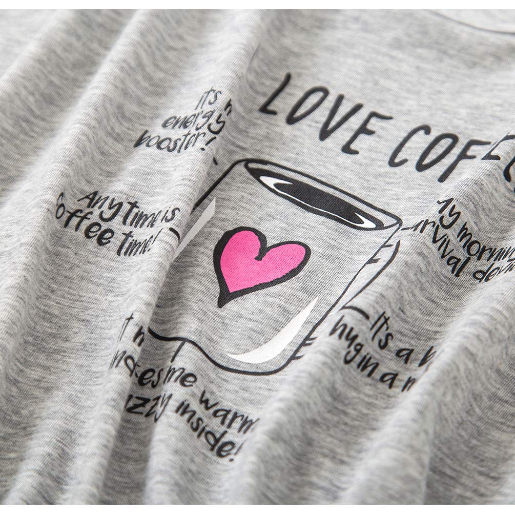 ENJOYNIGHT Women\'s Short Sexy Pajama Set Sweetness Racerback Tank and Shorts Sleepwear PJs Set (Love Coffee, X-Large)