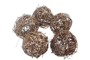 emours Willow Branch Rattan Ball Chew Toys for Small Animals Rabbits Guinea Pigs Chinchillas Pet Rats 5Pcs
