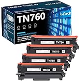 TN760 TN 760 Toner Cartridge (Black, 4-Pack) - Compatible TN-760 TN-730 Toner Cartridge Replacement for Brother MFC-L2710DW MFC-L2750DW HL-L2350DW HL-L2370DW HL-L2390DW DCP-L2550DW Printer