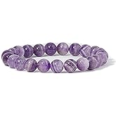 Cherry Tree Collection Tigers Eye Bracelets Plus Over 40 Other Stones – Gemstone Beads for Men & Women, Promotes Protection, Courage, Focus, Balance & Luck – Available in S, M, L with 8mm Round Beads