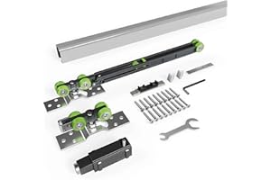 60″/72″/96″ Pocket Door Hardware and Track Set, Sliding Door Hardware with Soft Close and Soft Open, Commercial Grade, Alumin