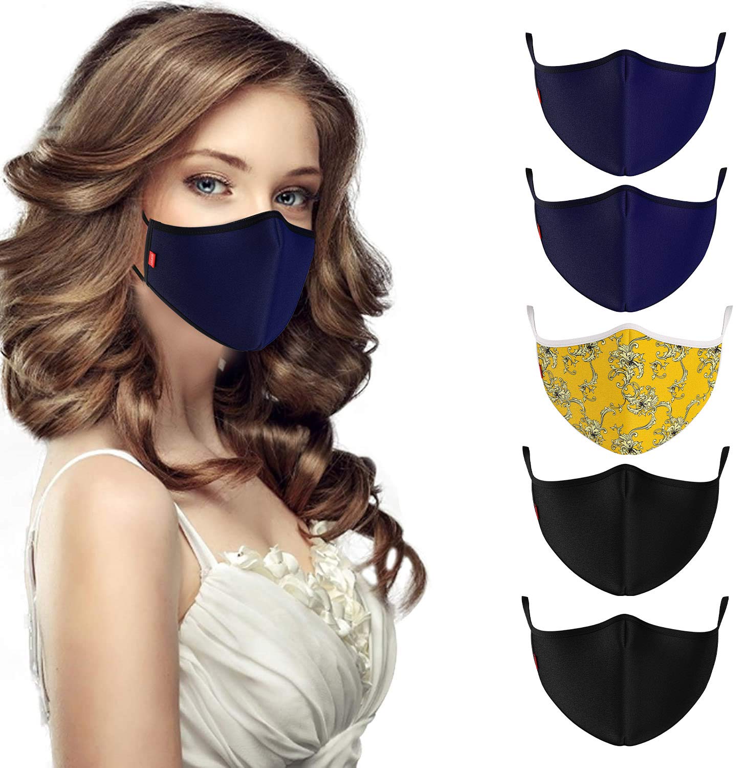 COOL Mask Unisex 3 Layer Reusable Washable Face Mask ( Pack of 5 )