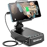 TechGlow Foldable Cellphone Stand with Bluetooth Speaker Charging Function 360° Rotatable Phone Stand Birthday Gifts for Men Women Mother Father Cool Tech Gadgets