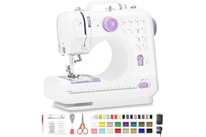 SEA PUNK Sewing Machine for Beginners with 12 Built-in Stitches, Mini Sewing Machine with Foot Pedal, High-Low Speeds, Portable and Sewing Enthusiasts (505)