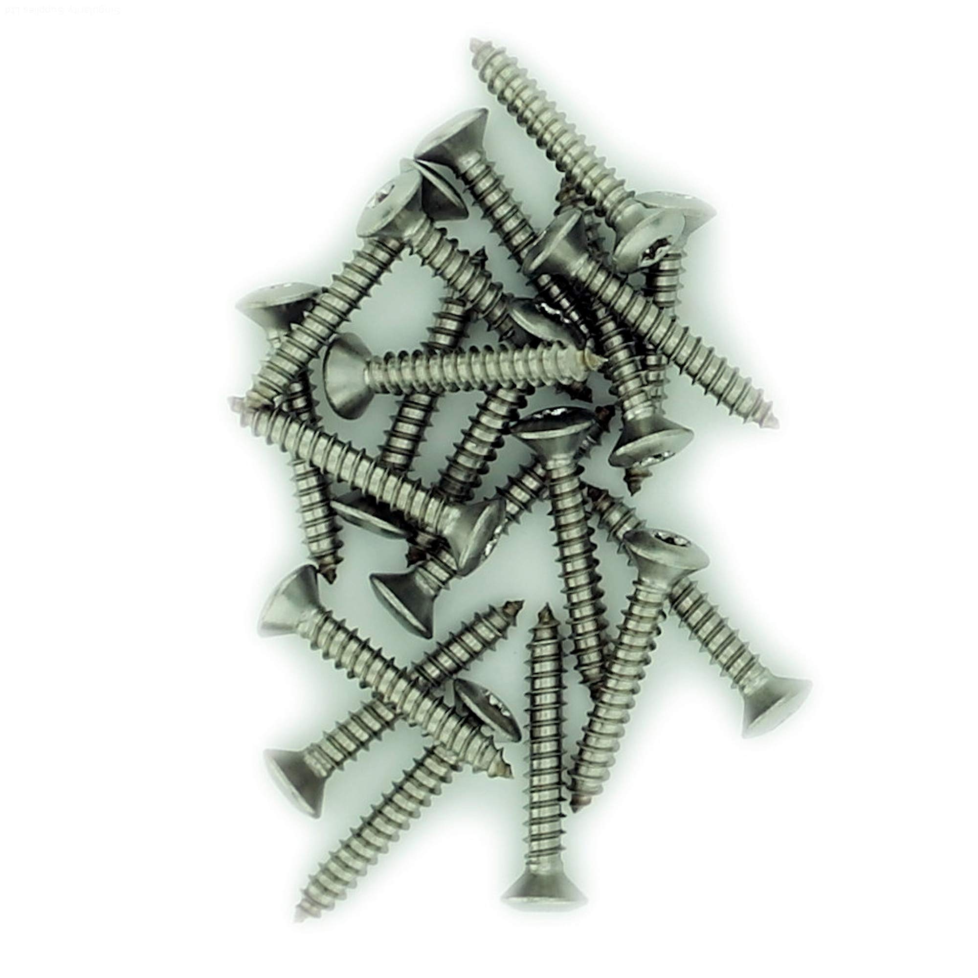 No.10 x 0.5 (4.8mm x 13mm) TX Raised Countersunk Self-Tapping Screw - Stainless Steel (A2) (Pack of 20)