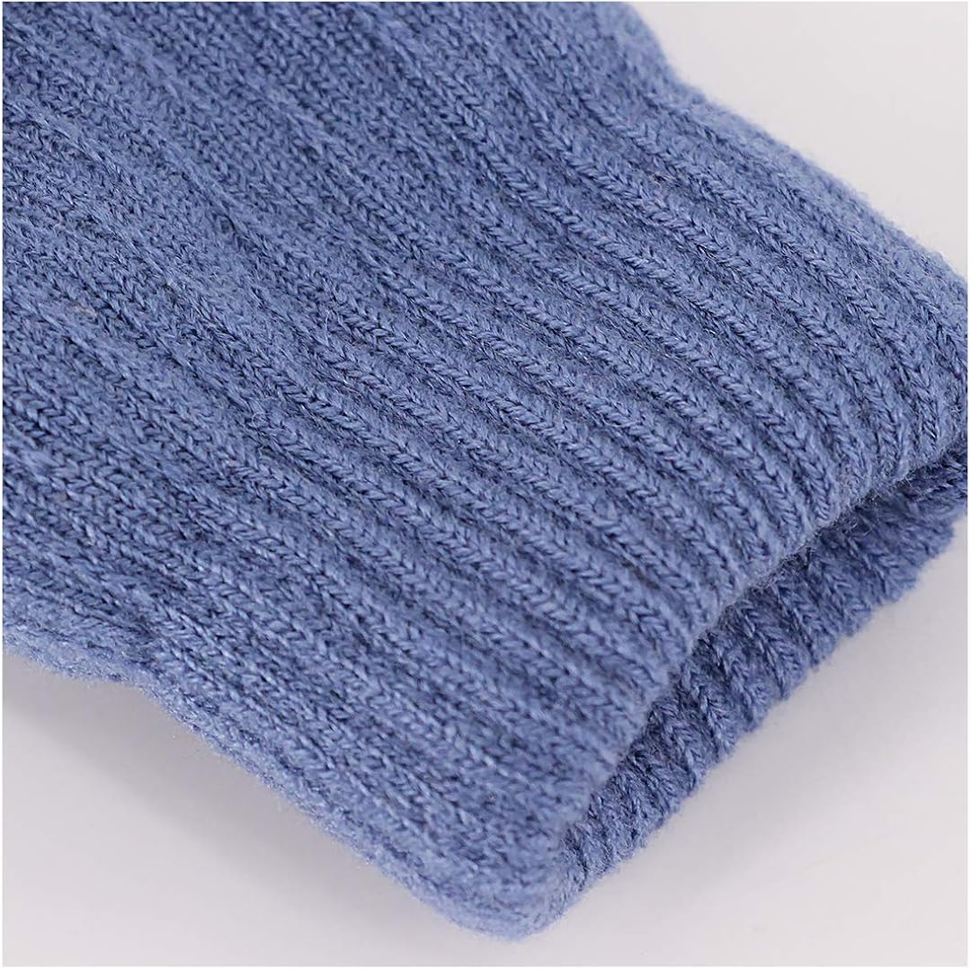 Novia's Choice Children Toddler Cute Warm Gloves Knitted Stretchy Mittens(Blue): Clothing