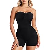 Nebility Strapless Shapewear for Women Tummy Control Shapewear Bodysuits Full Body Shaper with Adjustable Bow & Halter Neck