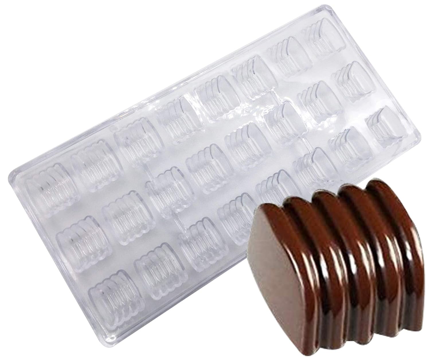 Candy Making Mold, Clear Polycarbonate Chocolate Mold Jelly Candy Making Mold 21Piece Tray