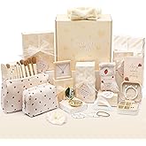 Joyliss Valentines Day Gifts for Tween & Teen Girls, 11PCS Birthday Gifts Basket Teen Girls Gifts Trendy Stuff with Empowering Challenges & Makeup Brushes & Bag, Wrapped Gift Box for Daughter Niece