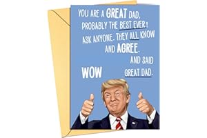 FTWMEME Trump Fathers Day Card - Greatest Dad Ever, Funny Fathers Day Card from Kids, Wife, Trump Fan Happy Fathers Day Card, Funny Fathers Day Gifts From Daughter, Son, Best Fathers Day Gifts