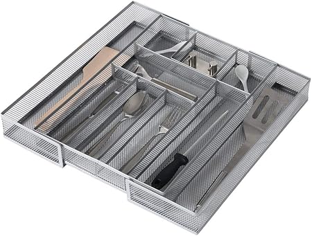 Amazon Com Expandable Kitchen Drawer Cutlery Tray Mesh Silverware