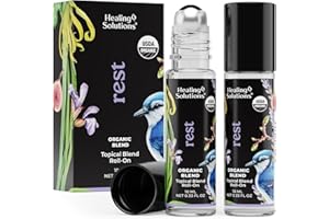 Organic Good Sleep Blend Roll On Essential Oil Rollerball (2 Pack - USDA Certified Organic) Pre-diluted with Glass Roller Bal