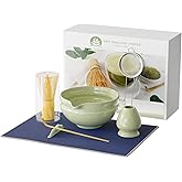 Matcha Whisk Set, Perfect Matcha Kit for Matcha Lovers Includes Ceramic Bowl, Bamboo Whisk, Holder, Scoop, Sifter & Cloth - 7 Pcs Matcha Kit