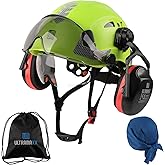 UM ULTRAMAXX Safety Helmet with Built-in Visor Ear Muffs Kits, Hard Hat with Vented Design, ANSI Z89.1 Certified, Ideal for Industrial and Construction