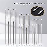 Redamancy Large Eye Blunt Needles 15 Pcs 3 Sizes Stainless Steel view 3