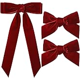 3PCS Velvet Hair Bow Red Hair Ribbon Clips for women Girls Fall Alligator Hair Clips Hair Accessories Toddlers Kids Teens