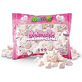 Heart Marshmallows - Valentines Day Candy, Pink, Kosher, Gluten-Free | 150g bag, nut-free &amp; fat-free. Soft, fluffy pink heart marshmallows for Valentine's gifts or parties.