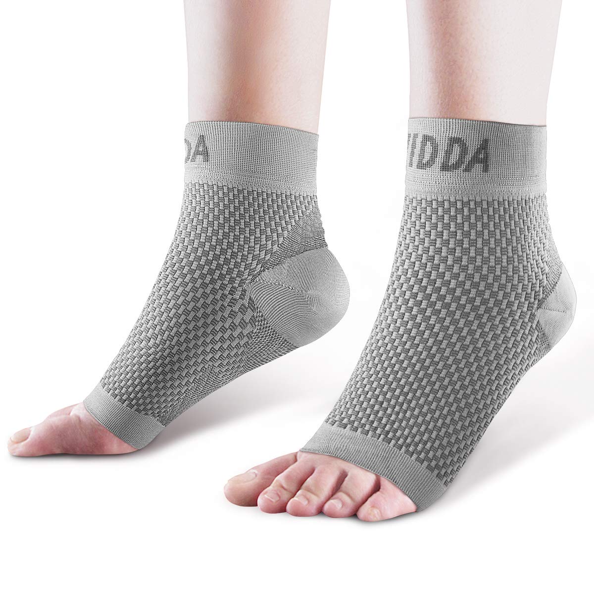 AVIDDA Plantar Fasciitis Socks with Heels Arch Supports, Compression Sleeves Ideal for Arthritis Pain Relief and Suitable for Sports, Ankle Supports for Men and Women Grey-2-S
