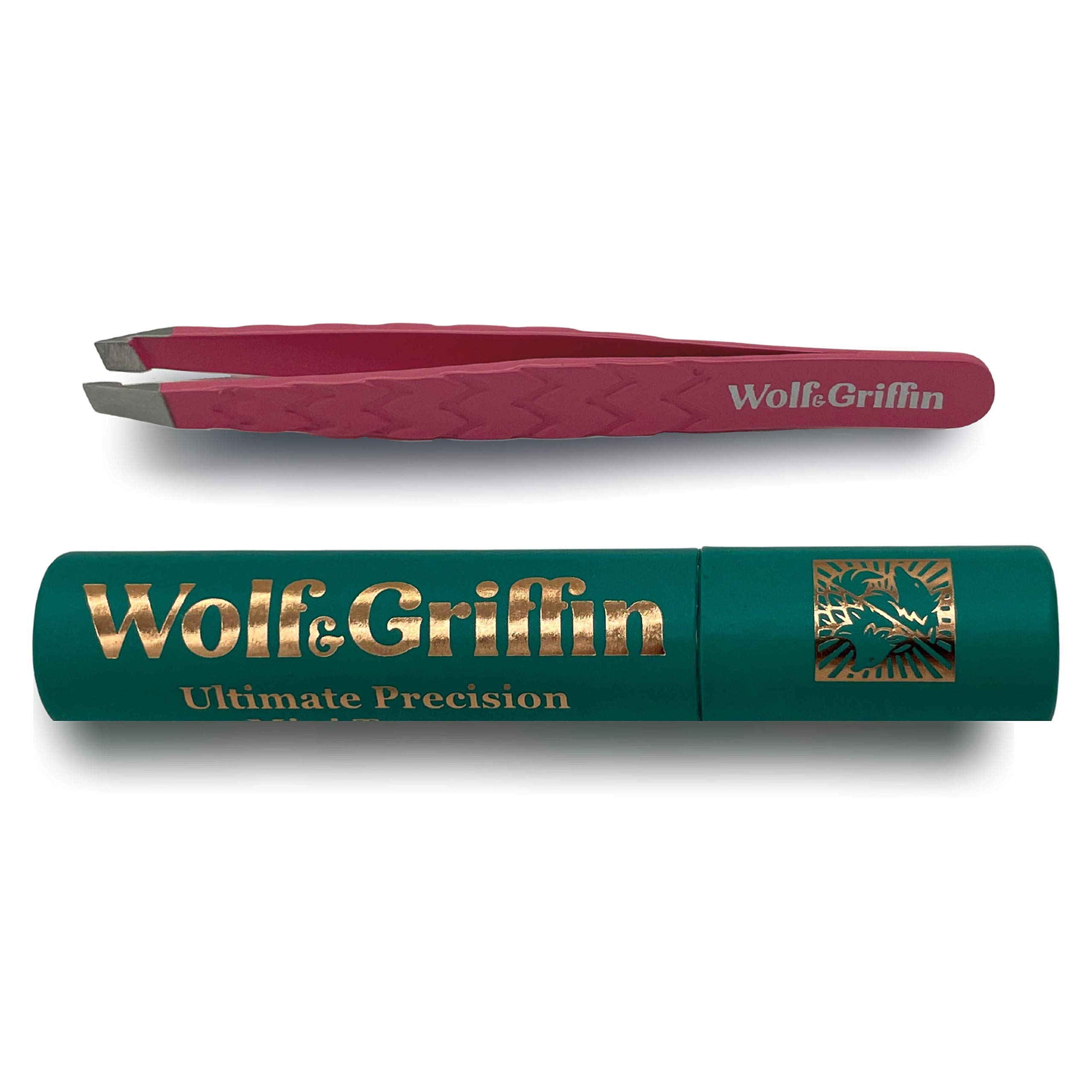 Wolf & Griffin Mini Tweezer | Professional Eyebrow Tweezers for Men & Women | Perfect for Facial Hair Removal | Stainless Steel