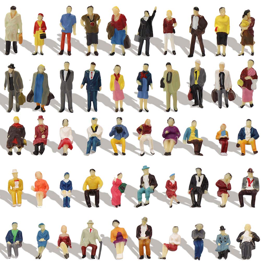 Evemodel P8715 100pcs HO Scale 1:87 Seated and Standing People Assorted Figures Passengers New