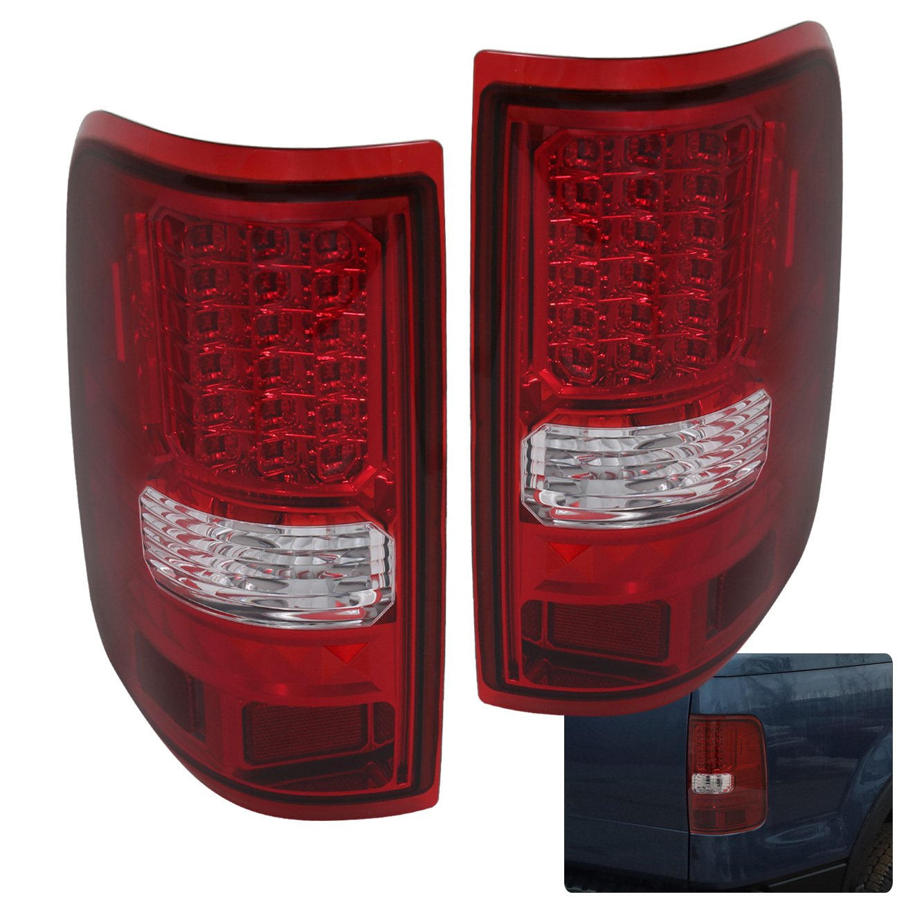Amazon.com: AJP Distributors LED Tail Lights Lamps For Ford F-150 F150  Styleside Body (Red): Automotive