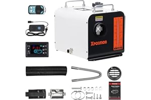 XDOVET Diesel Heater 8KW, Portable Black Diesel Air Heater 12V/24V/110V, All-in-One Diesel Heater with Remote and LCD Panel Control for Cars, Trucks, RVs