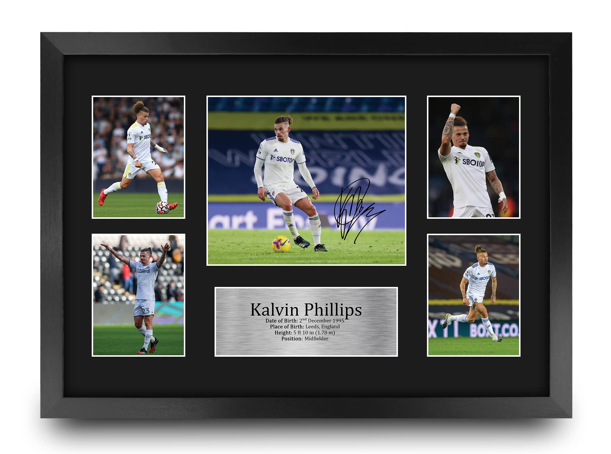 HWC Trading FR A3 Kalvin Phillips Leeds United Gifts Printed Signed Autograph Picture for Football Fans and Supporters - A3 Framed — image 1