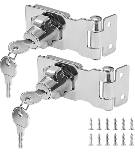 Hillman Group 2-1/2 Inch Keyed Safety Hasp - Chrome Finish Lock For Doors, Cabinets & Gates (1-Pack) - View #11