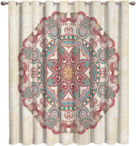 WKJHDFGB Cortinas Redondas con Diseño De Paisley Tratamientos De