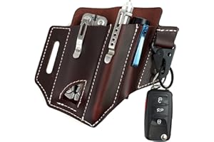 Atqana Multitool Sheath for Belt (Premium Leather) - EDC Pocket Organizer | Leatherman Holster | Handmade Leather Multitool P