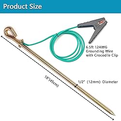 Minidodoca Portable Ground Rod with 6.5ft 12AWG UL