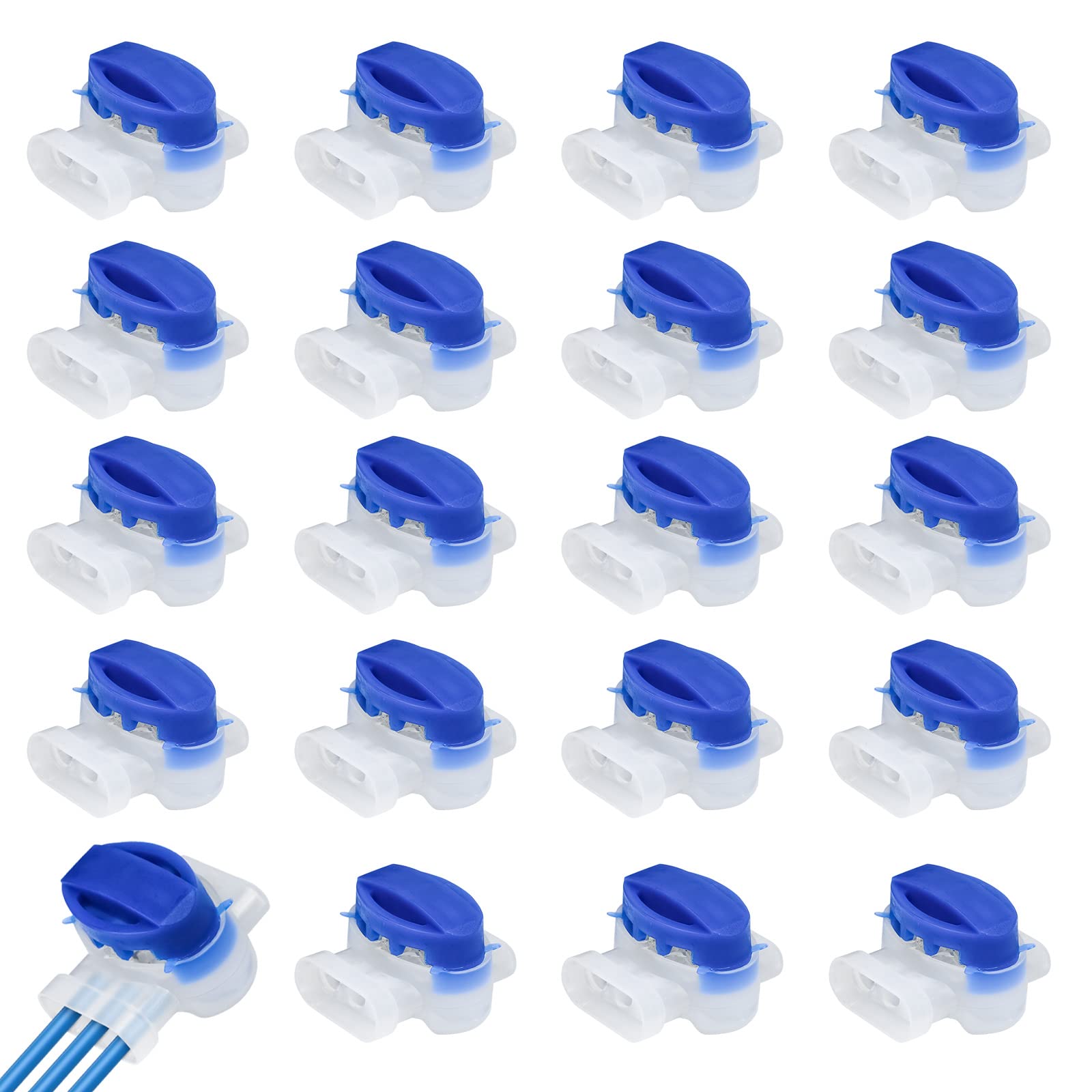 OFFCUP Lawn Mower Cable Connectors, 20PCS Waterproof Electrical Wire Connectors, Crimps Gel Filled Lawnmower Connector for Robotic Lawn Mower Automower Irrigation Applications