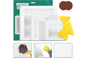 CHANUBITO 16Pcs Wall Patch Repair Kit - 4/6/8 Inch Drywall Repair Patch Kits- Aluminum Dry Wall Hole Patch for Large & Small Hole - Ceiling & Sheet Rock Repair Kit with Sandpaper & Putty Knife Scraper