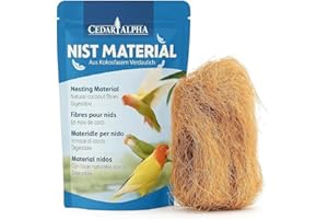 CEDAR ALPHA Premium Coconut Fiber for Bird Nests - Canary Nesting Material Coconut Bird Nest Finch Coconut Fiber Loose Bedding Substrate for Laying Eggs,Resting Materials, Hummingbird Parakeet 40g/1.4 oz