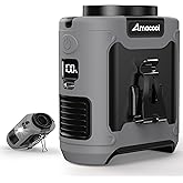 AMACOOL Portable Waist Fan Clip On, MAX 40H Work Time, 10000mAh Rechargeable Wearable Shirt Fan with Light, 16000RPM Powerful 5 Speeds Belt Fans Personal Cooling Fans for Outdoor Jobsite Travel