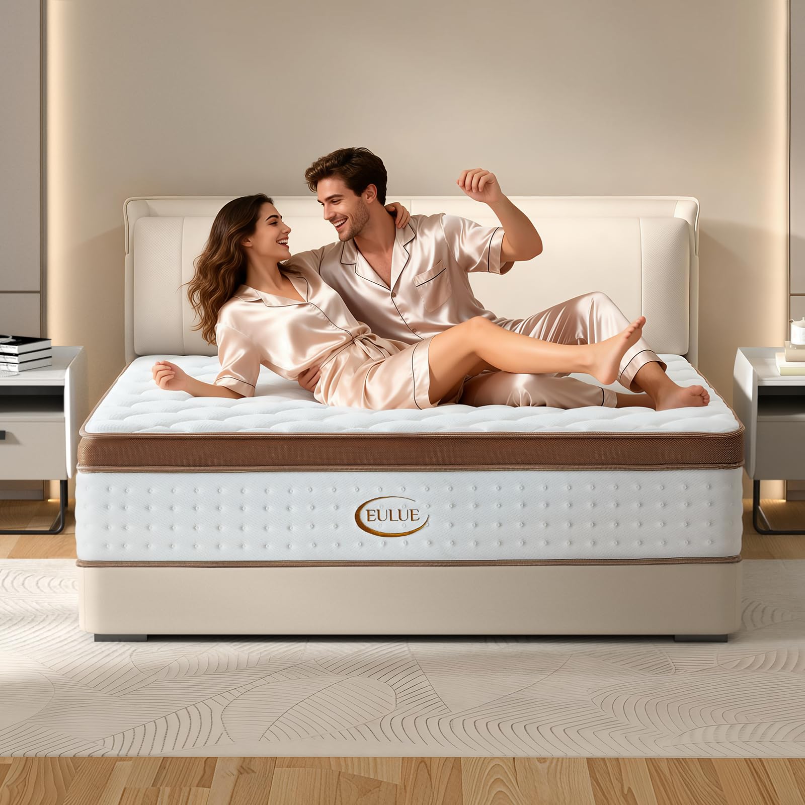 Photo 1 of EULUEHOME Queen Size Mattress, 14 Inch Hybrid Mattress in a Box with Independent Pocket Spring - Zoned Support, Soft and Comfortable, Pressure Relief, Medium Firmness, CertiPUR-US Certified