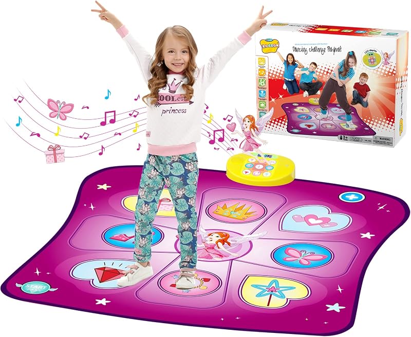 Rodzon Dance Mat Toys for Girls with LED Lights 3 Modes Adjustable Volume