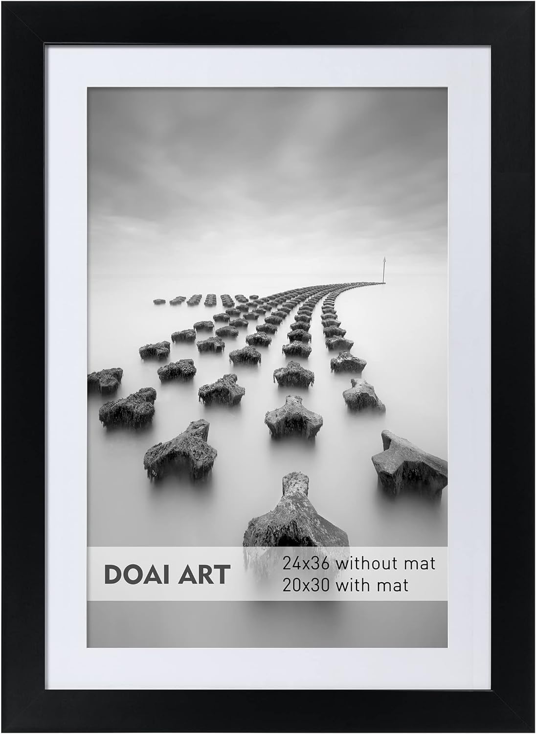 Photo Albums, Frames & Accessories - DOAI ART 24x36 Poster Frame Black without Mat or 20x30 Picture Frame with Mat - Polished Plexiglass for Wall Vertically or Horizontally Display - Wall Mounting Hardware Included
