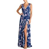 Mac Duggal Pleated Chiffon Sleeveless V-Neck Gown