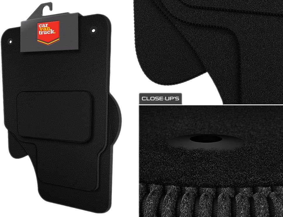 Car Van Truck Brand Name (ZZ239:CT55) 3 Piece Peugeot (2010-2018) 5008 Vehicle Specific Car Mat Set in Black Carpet with Black Edge Trim Colour