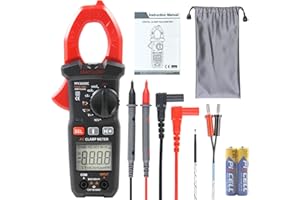 600A AC Clamp Meter, 600V AC/DC True RMS Digital Multimeter with CAT III Safety, Data Hold, Backlight & Temperature Sensor – for Electrical Maintenance [2-Year Warranty] Mayilon MY2600C