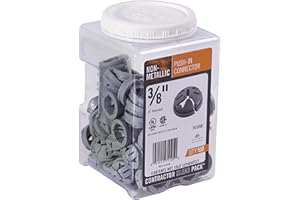 Halex – 3/8 Inch – ½ Inch Knockout Non-Metallic Push in Connector – 75105B – 100 Per Pack – Gray