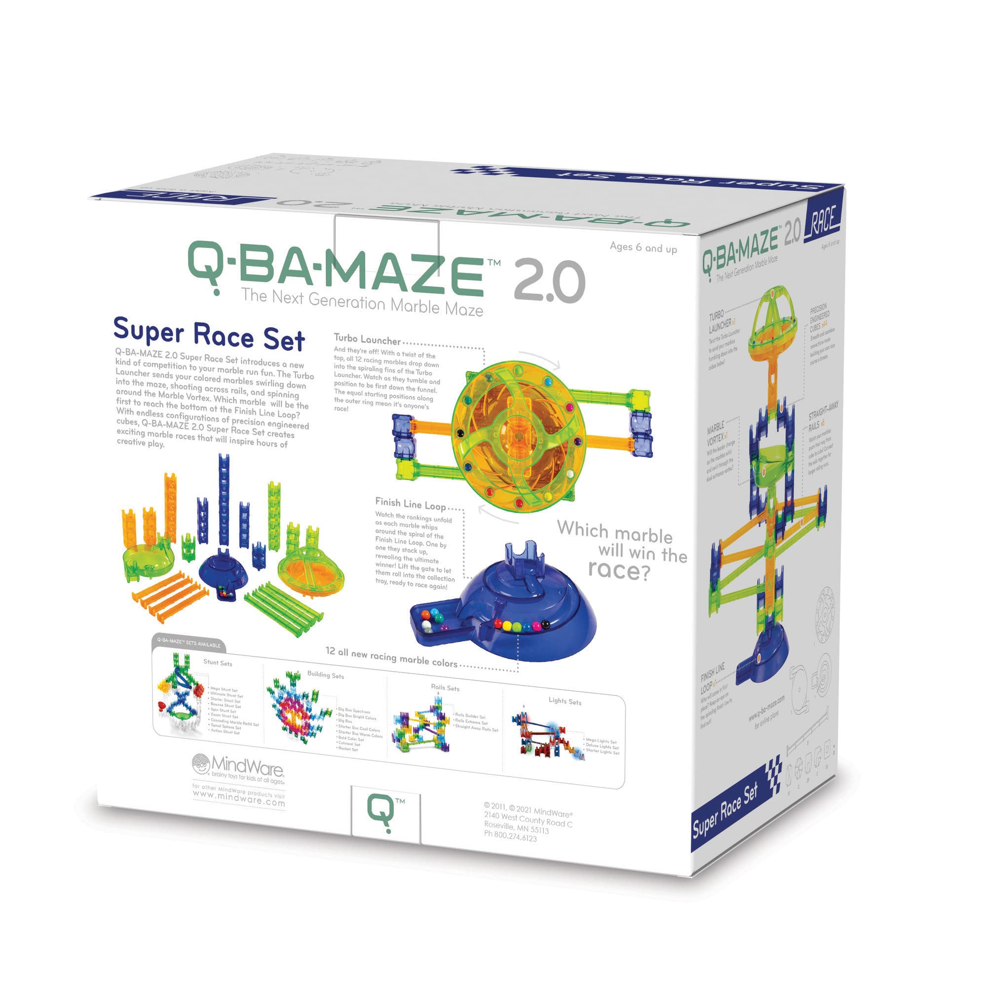 MindWare Q-BA-Maze Super Race Set - 68 Piece Set - Ages 6 & Up