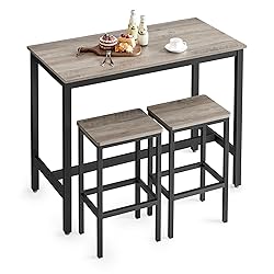VASAGLE Bar Table Set, Bar Table with 2 Bar