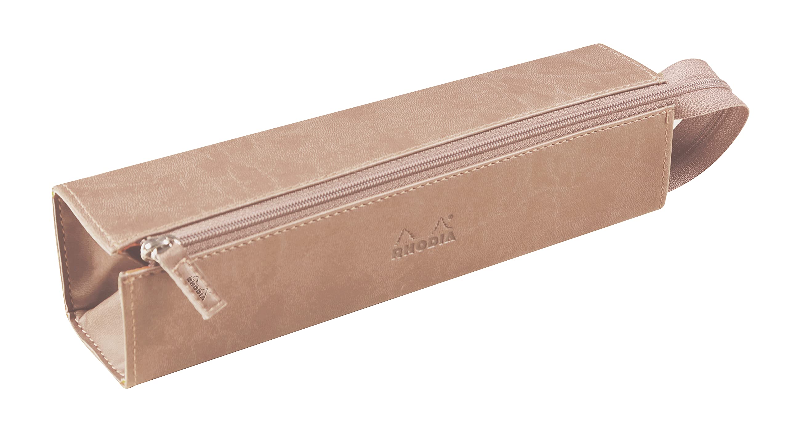 RHODIA 319030C - Pencil case Rhodiarama Touché de Rose - 23x5x5 cm - Flat opening for use as a pencil case - Faux leather - Storage for pens, pencils, markers, small supplies