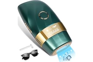 VELVVIBE Laser Hair Removal for Women and Men : New Upgraded at Home Use IPL Hair Removal Device Permanent & Protection - 5 Levels Laser Hair Removal for Face Legs Arms and Whole Body Green
